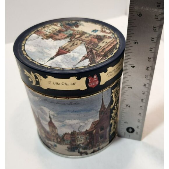 Vintage E Otto Schmidt Lebkuchen Round Cookie Tins Set of 4 - Picture 4 of 9